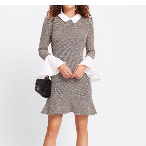 SHEIN Dresses & Skirts - Tweed dress with bell sleeve and flounce bottom